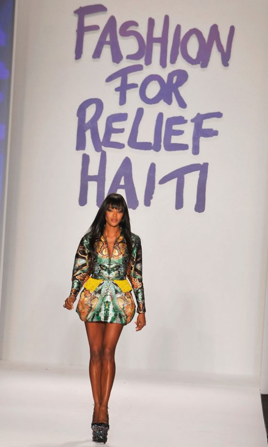 Naomi Campbell On The Catwalk At the Fashion For Relief Show At New York Fashion Week 2010