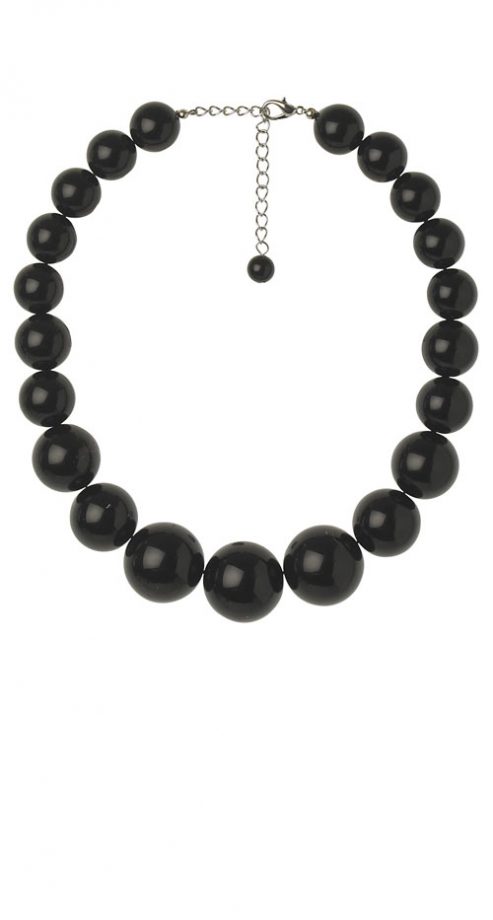 New Look Black Opaque Bead Necklace, £5