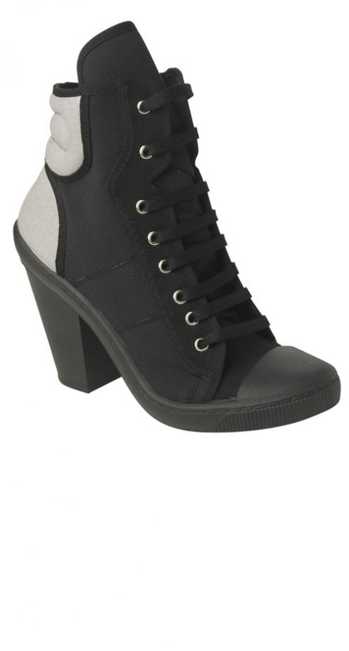 New Look Black/Grey High Top Heeled Trainer, £30