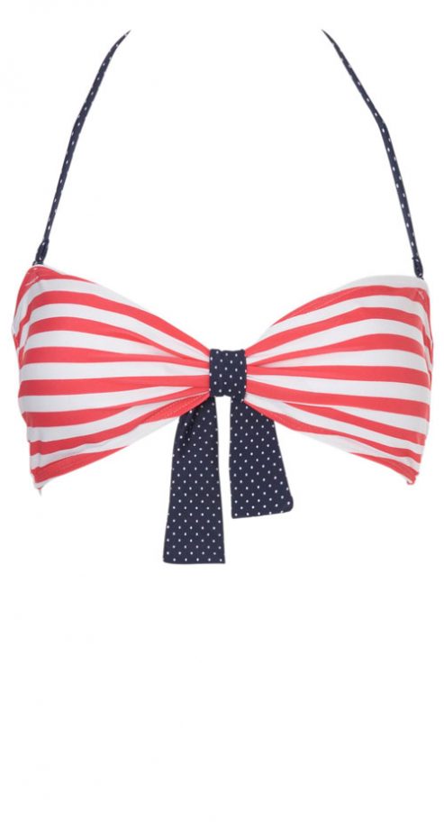 New Look Spot Stripe Bikini Top, £15