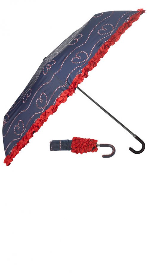 New Look Navy & Red Frilled Heart Umbrella, £8