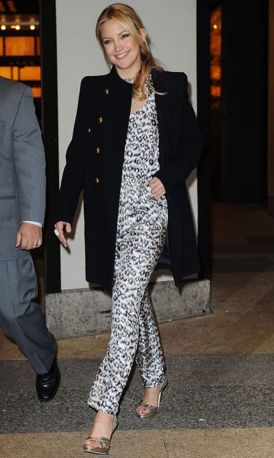 Kate Hudson Wearing A Leopard Print Jumpsuit, December 2009