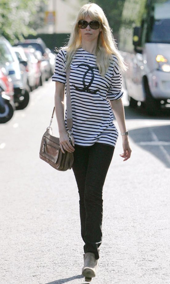 Claudia Schiffer Wearing A Chanel T-Shirt, June 2009