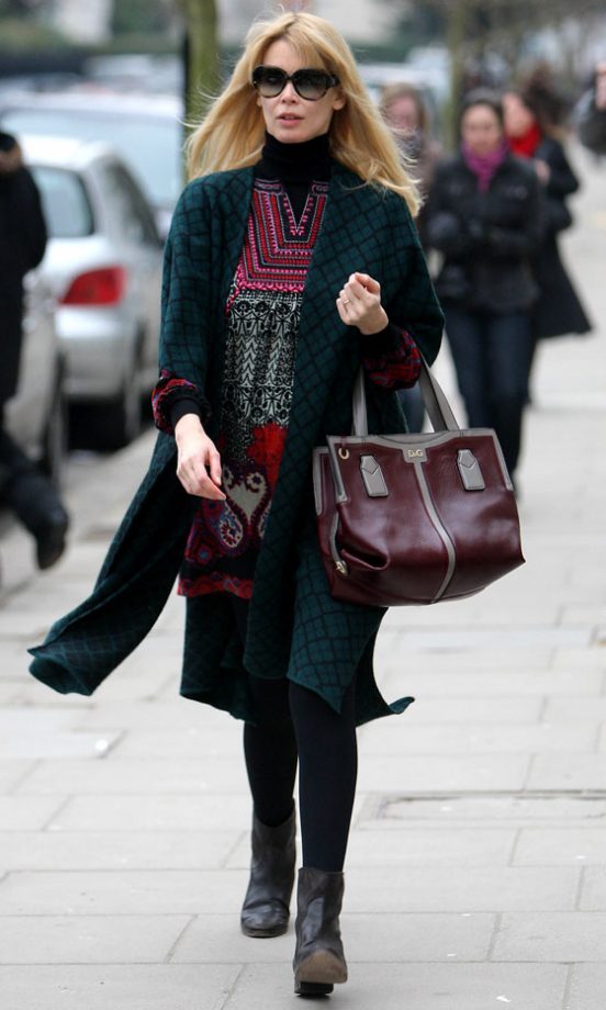 Claudia Schiffer On The School Run, January 2010