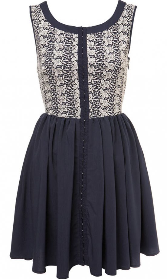 Miss Selfridge Navy Lace Dress, £45