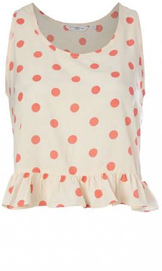 New Look Spot Ruffle Top, £10