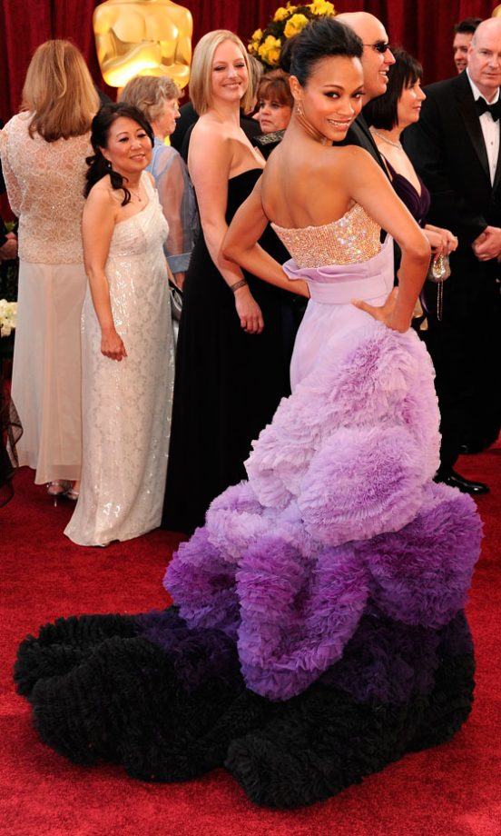 Zoe Saldana Wearing Givenchy by Riccardo Tisci At The Oscars 2010