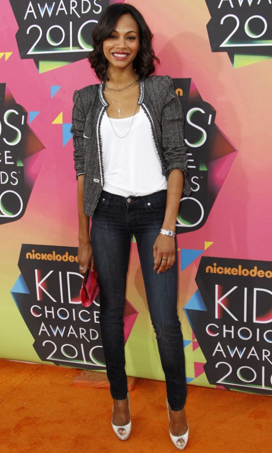 Zoe Saldana Wearing Isabel Marant At The Nickelodeon Kids Choice Awards, Los Angeles