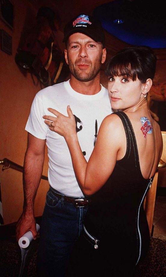 Demi Moore With Bruce Willis At Planet Hollywood In California, 1995