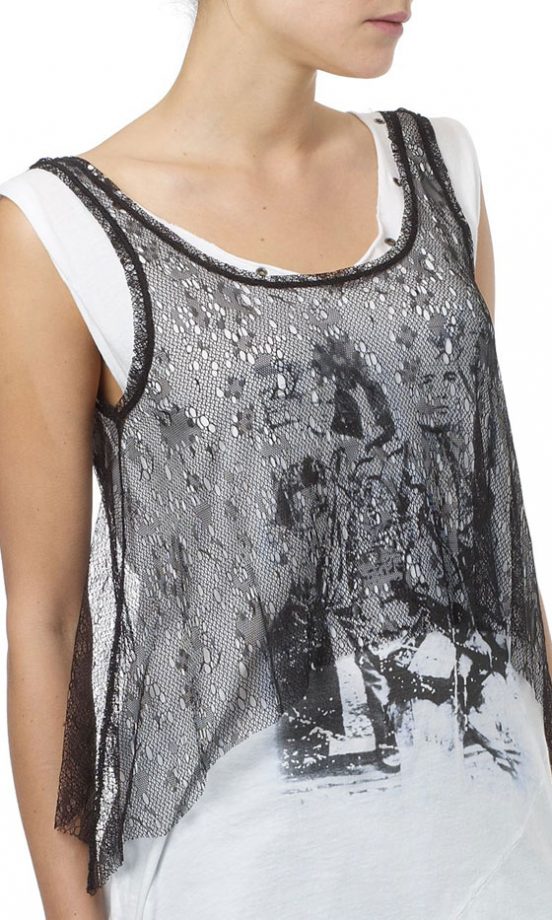 Label Lab Spider Web Hanky Hem Lace Vest, £35