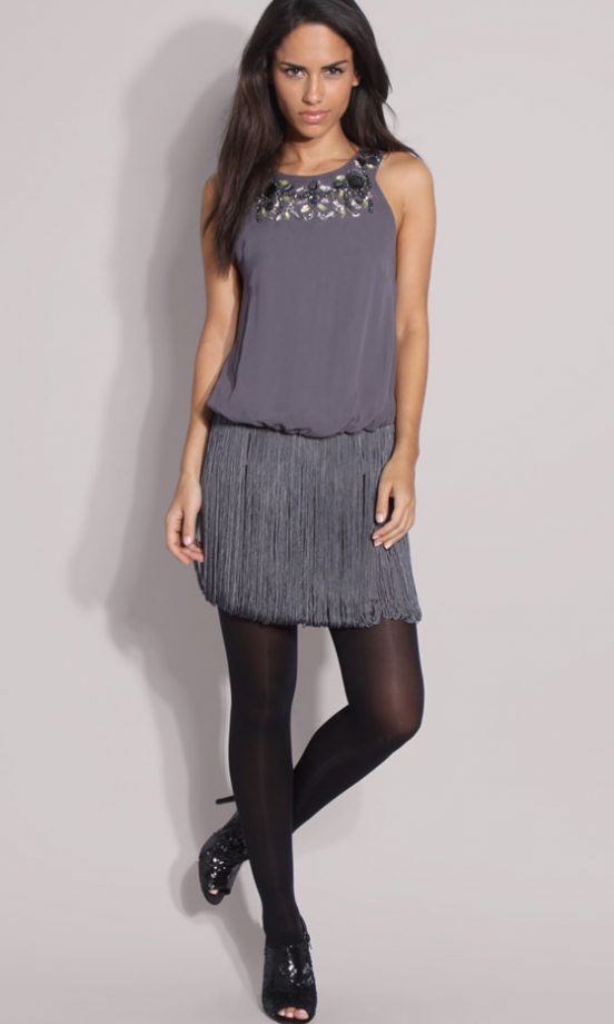 Asos Premium Embellished Fringe Dress, £28