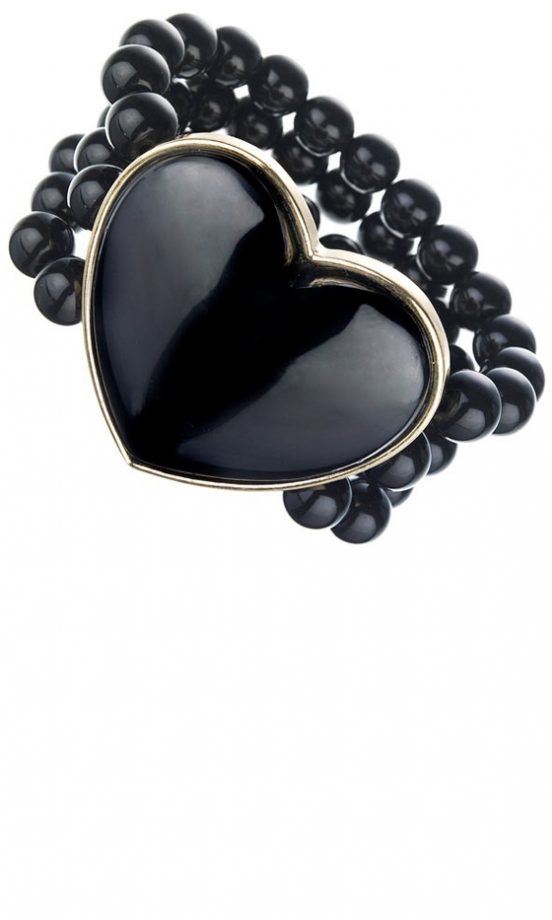 Dorothy Perkins Black Heart Stretch Bracelet, £8