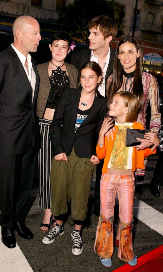 Demi Moore With Ex-Husband Bruce Willis And Ashton Kutcher, 2003