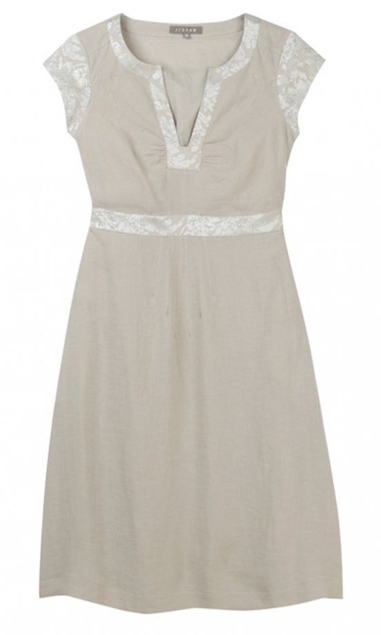 Jigsaw Jacquard Trim Linen Dress, £118