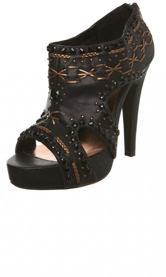 Miss Selfridge Black Jewel Peeptoe Platform, £55