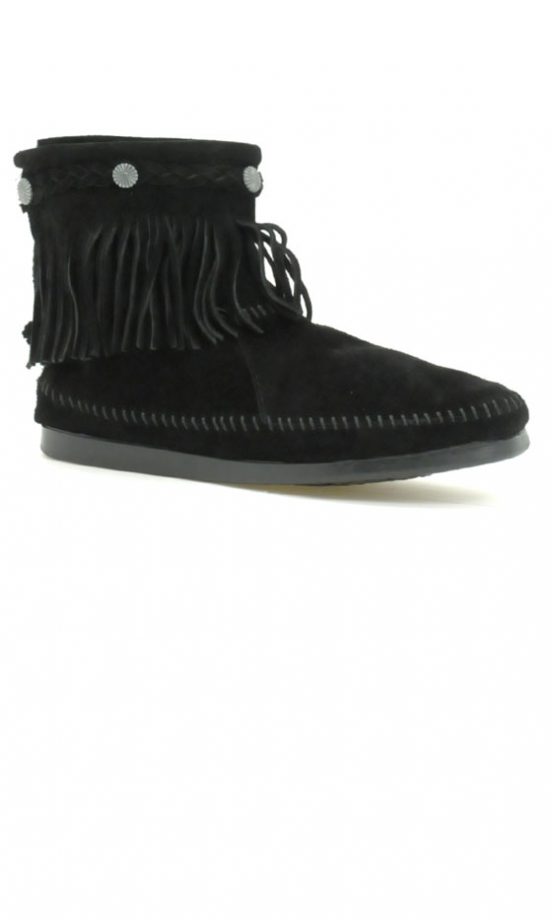 Minnetonka Fringed Flat Zip Back Ankle Boots At Asos, £80