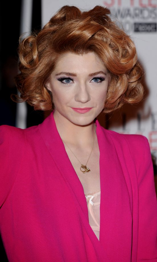 Nicola Roberts Sporting A Side-Swept Curly Hairstyle, 2010