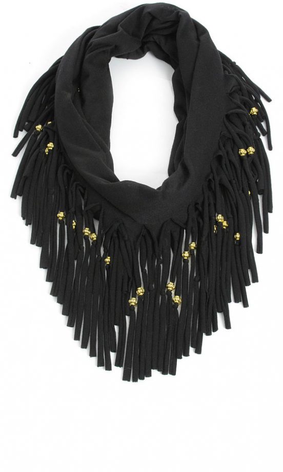 Faith Black Efringe Beaded Scarf, £8