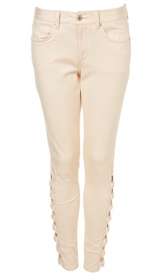 Topshop Nude Bow Side Skinny Jeans, £50