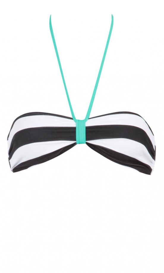 Dorothy Perkins Black/White Stripe Bikini Top, £5