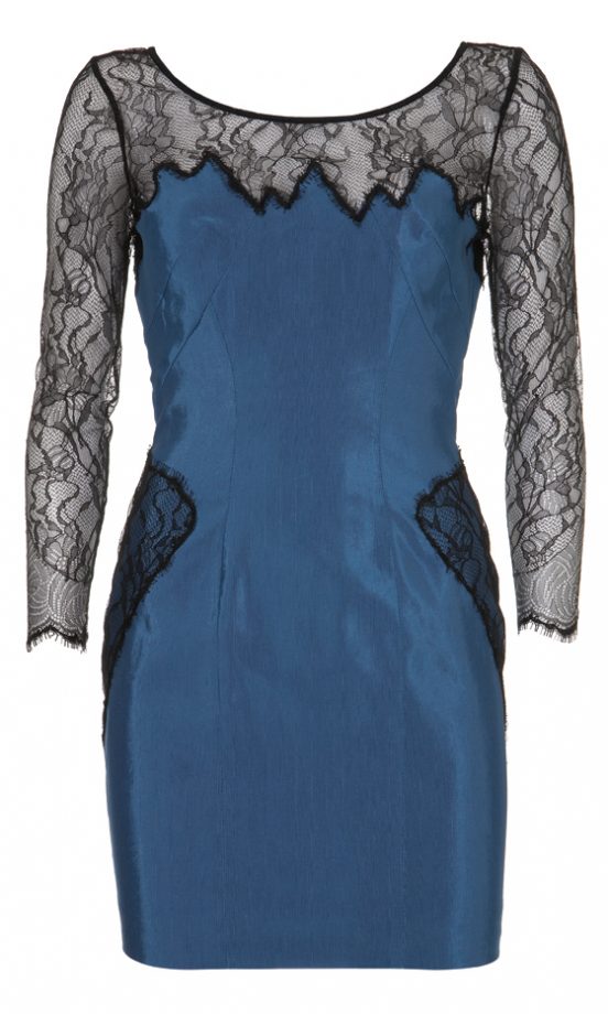 Topshop Exclusive Dress Range: Blue And Black Lace Dress, £130