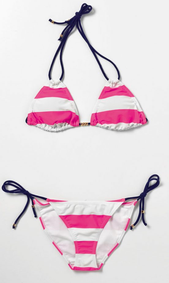 Accessorize Wide Stripe Halter Triangle Bikini Top, £14