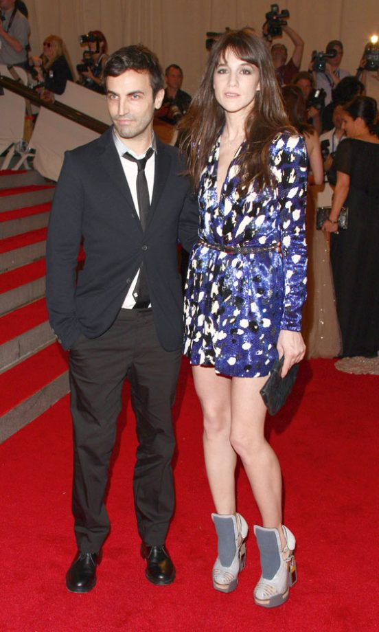 Charlotte Gainsbourg Wearing A Thigh-High Dress By Balenciaga With Nicolas Ghesquiere At The Costume Institute Gala, 2010