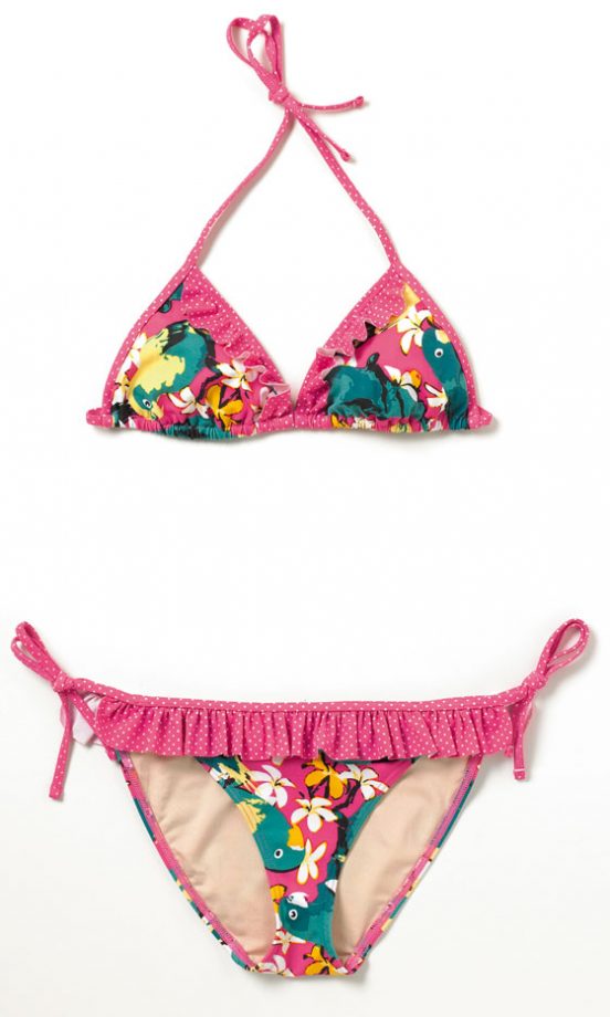 Debenhams Red Herring Pink Parakeet Triangle Bikini Top, £8