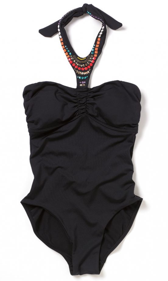 Next Black Embellished Bib Swimsuit, £25