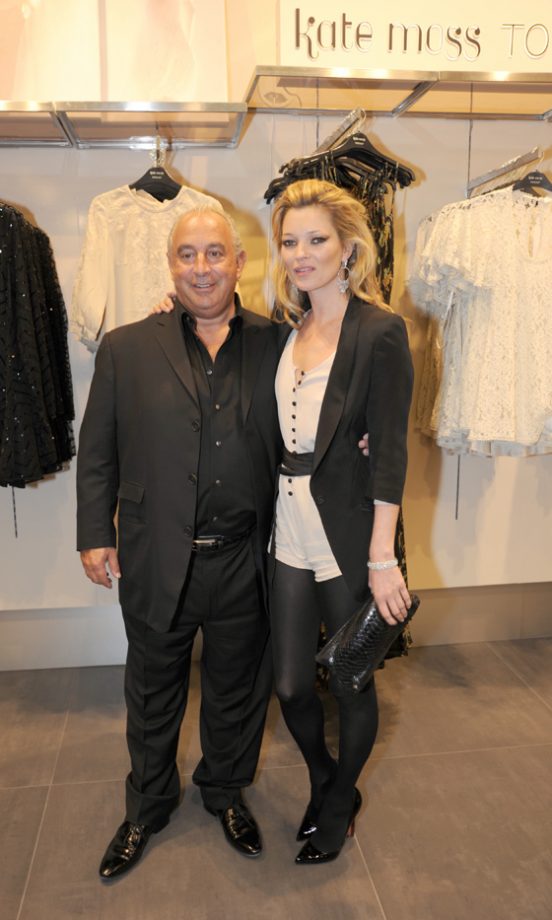 Kate Moss And Philip Green At The Opening Of Topshop's New London Store, 2010