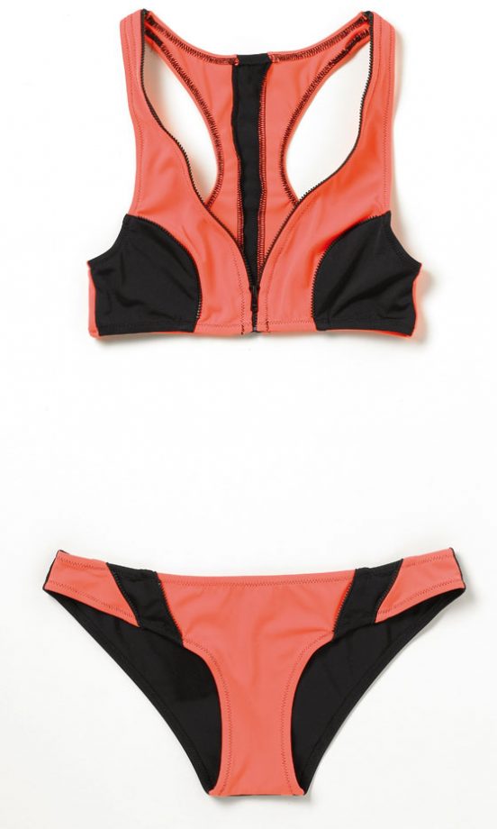 Topshop Orange And Black Sport Bikini, £30. Not Available Online