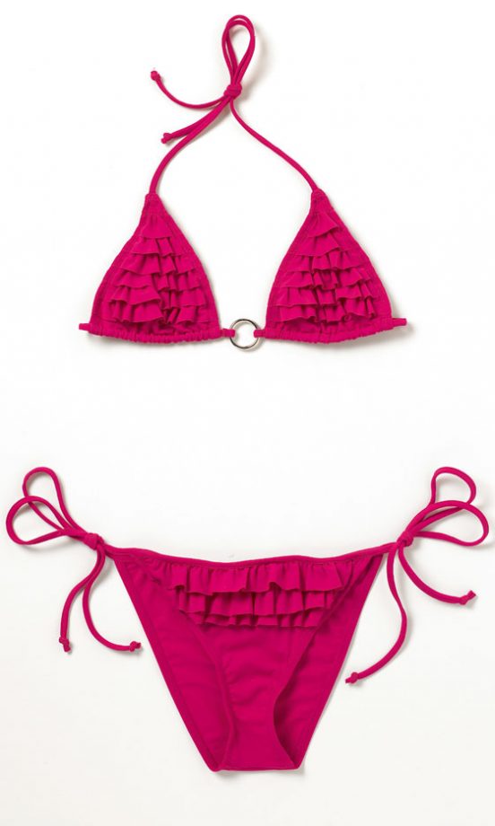 House Of Fraser Therapy Plain Frill Tie Side Bikini Top, £15
