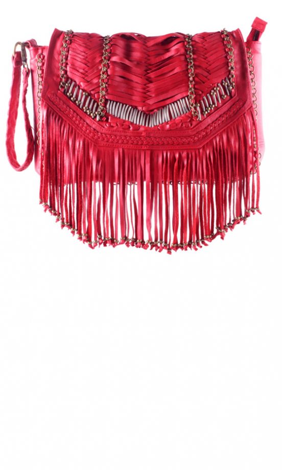 Asos Premium Leather Fringe Beaded Bag, £100