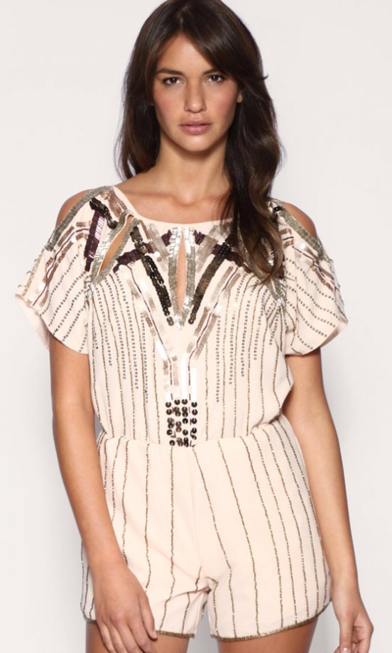 Asos Black Sequin Embellished Playsuit, £70
