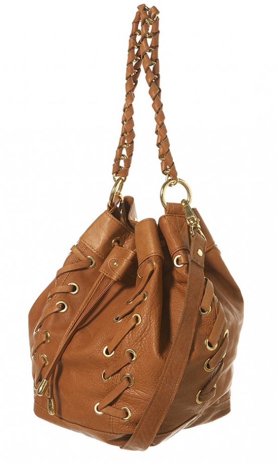 Topshop Leather Lace Up Pouch Bag, £85