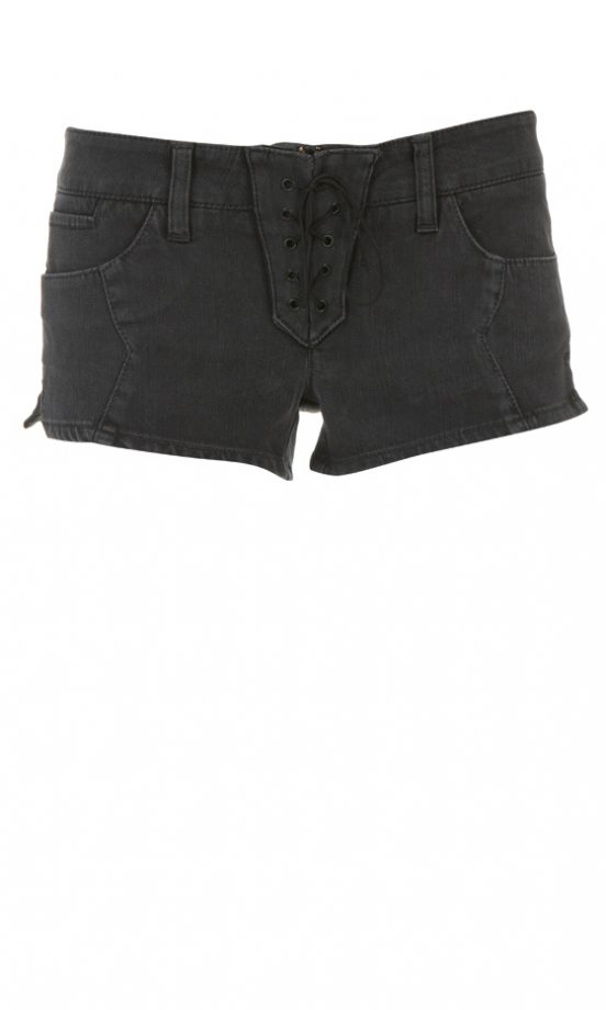 Kate Moss Topshop Denim Black Shorts, £38