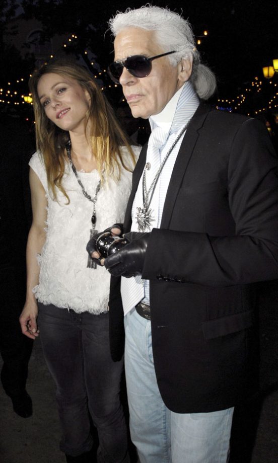 Vanessa Paradis With Karl Lagerfeld At The Chanel Party In St Tropez , 2010