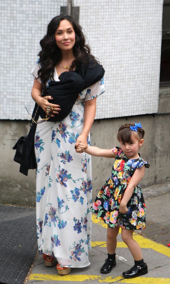 Myleene Klass With Daughter Ava And New Baby Hero, May 2011