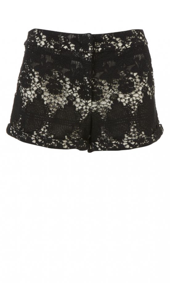 Kate Moss Topshop Lace Turn Up Shorts, £60