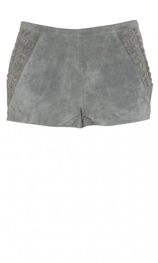 Kate Moss Topshop Suede Cutwork Shorts, £70