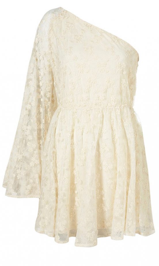 Shop The Trend: The Asymmetric Dress - Cream One-Shouldered Dress, Topshop, £50