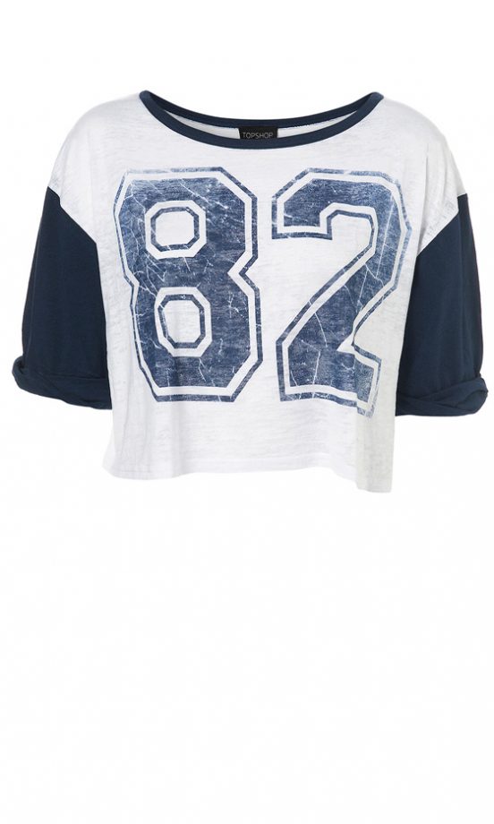 Topshop Number 82 Contrast Sleeve Tee, £18