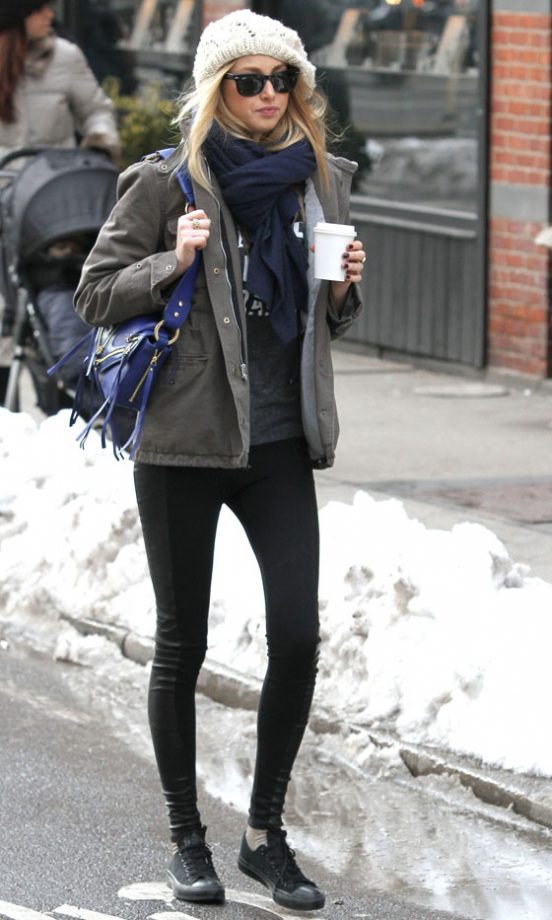 Whitney Port Wearing Her Utility Military Jacket Around New York, 2010