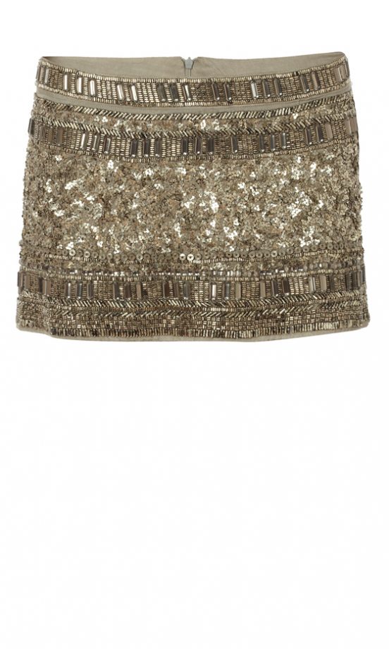 All Saints Sequin Gold Skirt, £