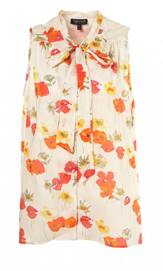 Topshop Cream Floral blouse, £32