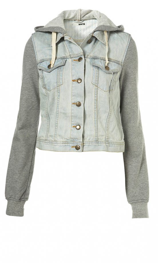 Topshop Jersey Sleeve Denim Jacket, £45