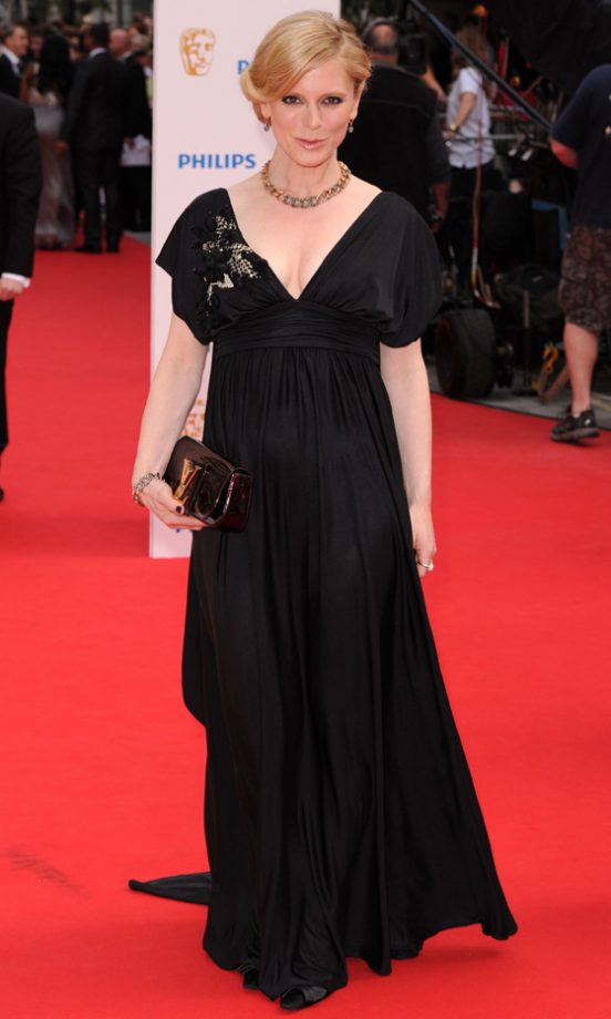 Emilia Fox Wearing A Dress By Kate Halfpenny And Christian Louboutin Shoes At The BAFTA British Academy Television Awards 2010