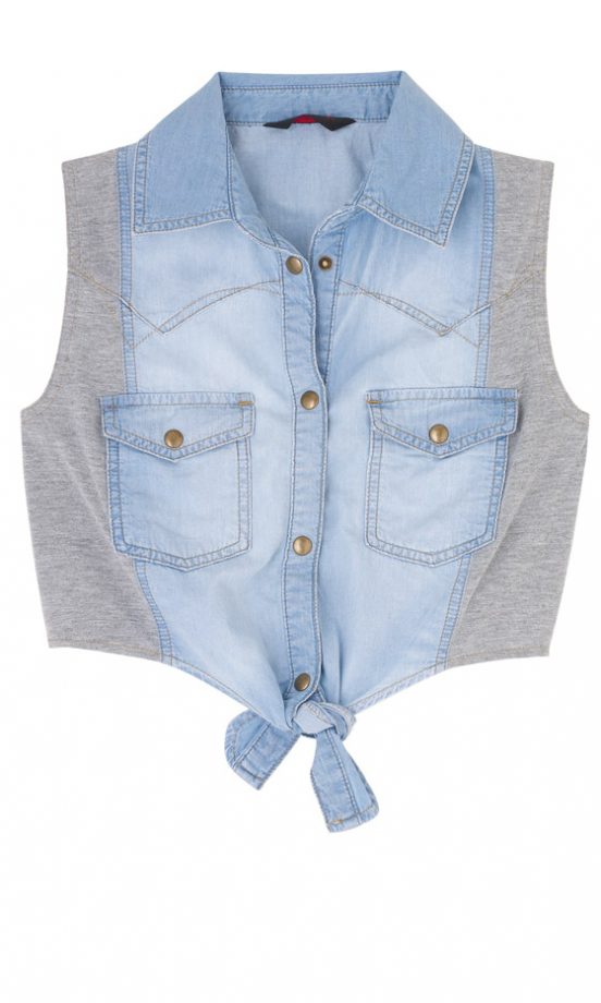 Miss Selfridge Jersey Insert Panel Shirt, £28