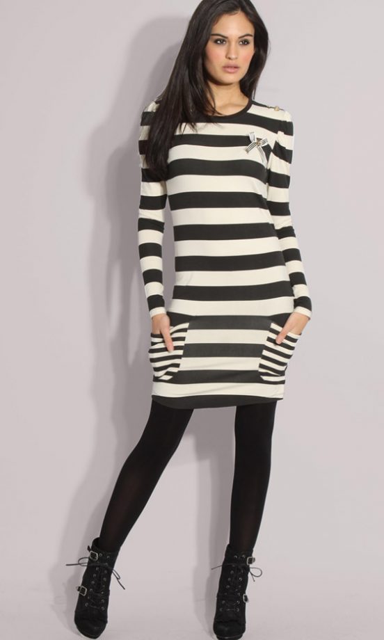Asos Puff Sleeve Jersey Stripe Dress, £16