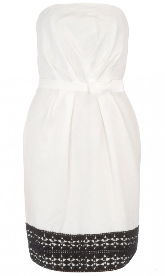 Dorothy Perkins White Lace Trim Bandeau Dress, £38
